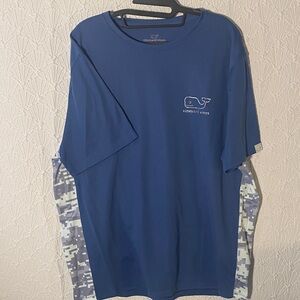 Vineyard Vines Camo Accent Blue Tee Men’s XL Preppy Coastal